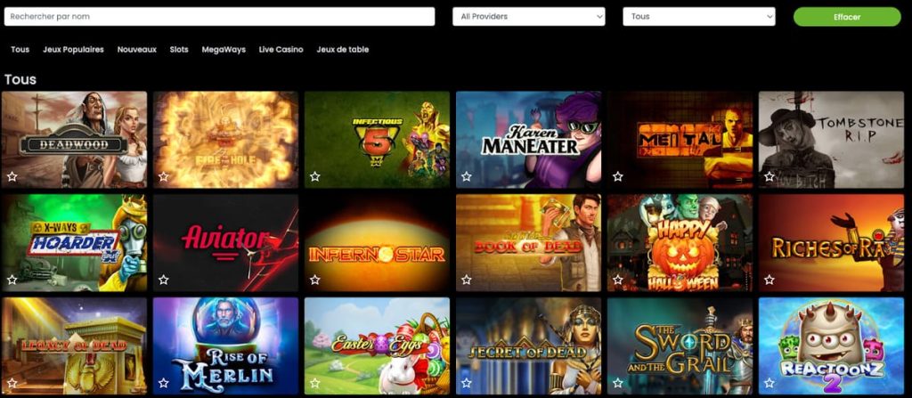 MagicWin Casino jeux